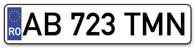 Placuta inmatriculare numar auto  AB-723-TMN, AB 723 TMN, AB723TMN