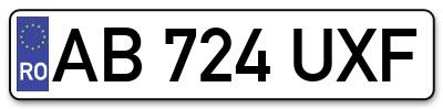 Placuta inmatriculare numar auto  AB-724-UXF, AB 724 UXF, AB724UXF