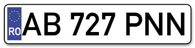 Placuta inmatriculare numar auto  AB-727-PNN, AB 727 PNN, AB727PNN