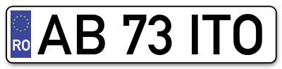 Placuta inmatriculare numar auto  AB-73-ITO, AB 73 ITO, AB73ITO