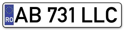 Placuta inmatriculare numar auto  AB-731-LLC, AB 731 LLC, AB731LLC
