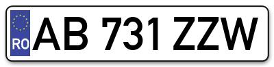 Placuta inmatriculare numar auto  AB-731-ZZW, AB 731 ZZW, AB731ZZW