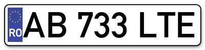 Placuta inmatriculare numar auto  AB-733-LTE, AB 733 LTE, AB733LTE