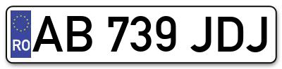 Placuta inmatriculare numar auto  AB-739-JDJ, AB 739 JDJ, AB739JDJ