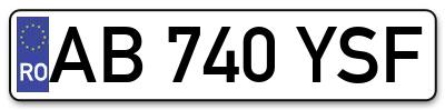 Placuta inmatriculare numar auto  AB-740-YSF, AB 740 YSF, AB740YSF