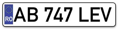 Placuta inmatriculare numar auto  AB-747-LEV, AB 747 LEV, AB747LEV