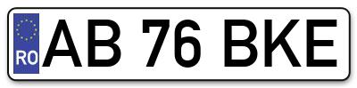 Placuta inmatriculare numar auto  AB-76-BKE, AB 76 BKE, AB76BKE