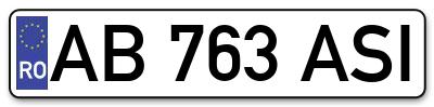 Placuta inmatriculare numar auto  AB-763-ASI, AB 763 ASI, AB763ASI