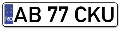 Placuta inmatriculare numar auto  AB-77-CKU, AB 77 CKU, AB77CKU