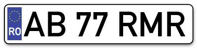 Placuta inmatriculare numar auto  AB-77-RMR, AB 77 RMR, AB77RMR