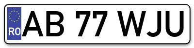 Placuta inmatriculare numar auto  AB-77-WJU, AB 77 WJU, AB77WJU
