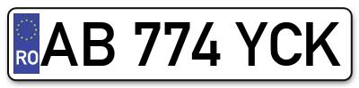 Placuta inmatriculare numar auto  AB-774-YCK, AB 774 YCK, AB774YCK