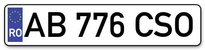 Placuta inmatriculare numar auto  AB-776-CSO, AB 776 CSO, AB776CSO