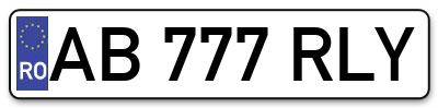 Placuta inmatriculare numar auto  AB-777-RLY, AB 777 RLY, AB777RLY