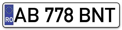 Placuta inmatriculare numar auto  AB-778-BNT, AB 778 BNT, AB778BNT