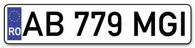 Placuta inmatriculare numar auto  AB-779-MGI, AB 779 MGI, AB779MGI