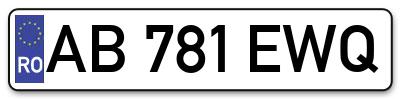 Placuta inmatriculare numar auto  AB-781-EWQ, AB 781 EWQ, AB781EWQ