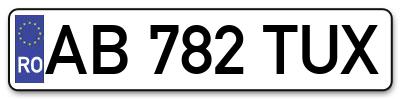 Placuta inmatriculare numar auto  AB-782-TUX, AB 782 TUX, AB782TUX