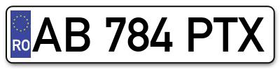 Placuta inmatriculare numar auto  AB-784-PTX, AB 784 PTX, AB784PTX