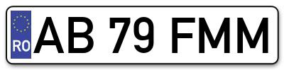 Placuta inmatriculare numar auto  AB-79-FMM, AB 79 FMM, AB79FMM