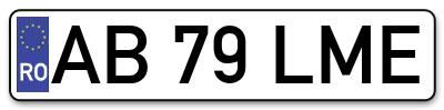 Placuta inmatriculare numar auto  AB-79-LME, AB 79 LME, AB79LME