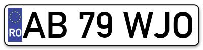 Placuta inmatriculare numar auto  AB-79-WJO, AB 79 WJO, AB79WJO