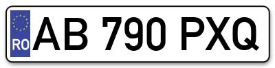 Placuta inmatriculare numar auto  AB-790-PXQ, AB 790 PXQ, AB790PXQ
