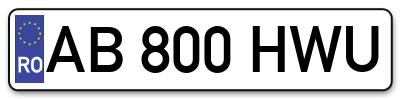 Placuta inmatriculare numar auto  AB-800-HWU, AB 800 HWU, AB800HWU