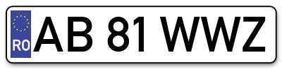 Placuta inmatriculare numar auto  AB-81-WWZ, AB 81 WWZ, AB81WWZ