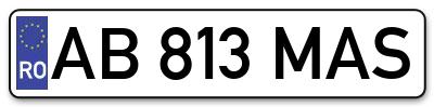 Placuta inmatriculare numar auto  AB-813-MAS, AB 813 MAS, AB813MAS
