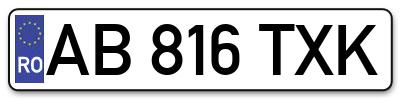 Placuta inmatriculare numar auto  AB-816-TXK, AB 816 TXK, AB816TXK