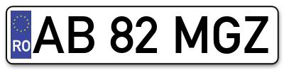 Placuta inmatriculare numar auto  AB-82-MGZ, AB 82 MGZ, AB82MGZ