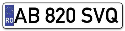 Placuta inmatriculare numar auto  AB-820-SVQ, AB 820 SVQ, AB820SVQ