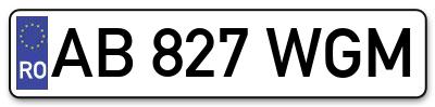 Placuta inmatriculare numar auto  AB-827-WGM, AB 827 WGM, AB827WGM