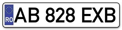 Placuta inmatriculare numar auto  AB-828-EXB, AB 828 EXB, AB828EXB