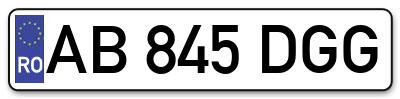 Placuta inmatriculare numar auto  AB-845-DGG, AB 845 DGG, AB845DGG