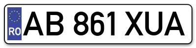 Placuta inmatriculare numar auto  AB-861-XUA, AB 861 XUA, AB861XUA