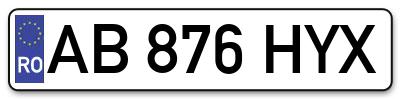 Placuta inmatriculare numar auto  AB-876-HYX, AB 876 HYX, AB876HYX