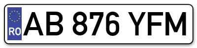 Placuta inmatriculare numar auto  AB-876-YFM, AB 876 YFM, AB876YFM