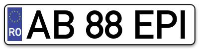 Placuta inmatriculare numar auto  AB-88-EPI, AB 88 EPI, AB88EPI
