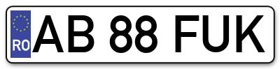 Placuta inmatriculare numar auto  AB-88-FUK, AB 88 FUK, AB88FUK