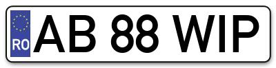 Placuta inmatriculare numar auto  AB-88-WIP, AB 88 WIP, AB88WIP