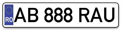 Placuta inmatriculare numar auto  AB-888-RAU, AB 888 RAU, AB888RAU