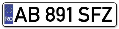 Placuta inmatriculare numar auto  AB-891-SFZ, AB 891 SFZ, AB891SFZ