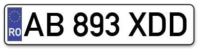 Placuta inmatriculare numar auto  AB-893-XDD, AB 893 XDD, AB893XDD