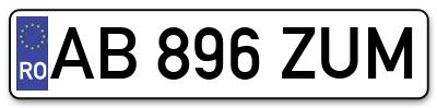 Placuta inmatriculare numar auto  AB-896-ZUM, AB 896 ZUM, AB896ZUM