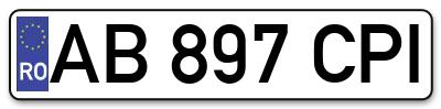 Placuta inmatriculare numar auto  AB-897-CPI, AB 897 CPI, AB897CPI