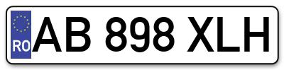 Placuta inmatriculare numar auto  AB-898-XLH, AB 898 XLH, AB898XLH