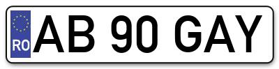 Placuta inmatriculare numar auto  AB-90-GAY, AB 90 GAY, AB90GAY