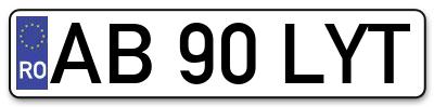 Placuta inmatriculare numar auto  AB-90-LYT, AB 90 LYT, AB90LYT